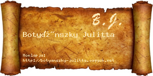Botyánszky Julitta névjegykártya
